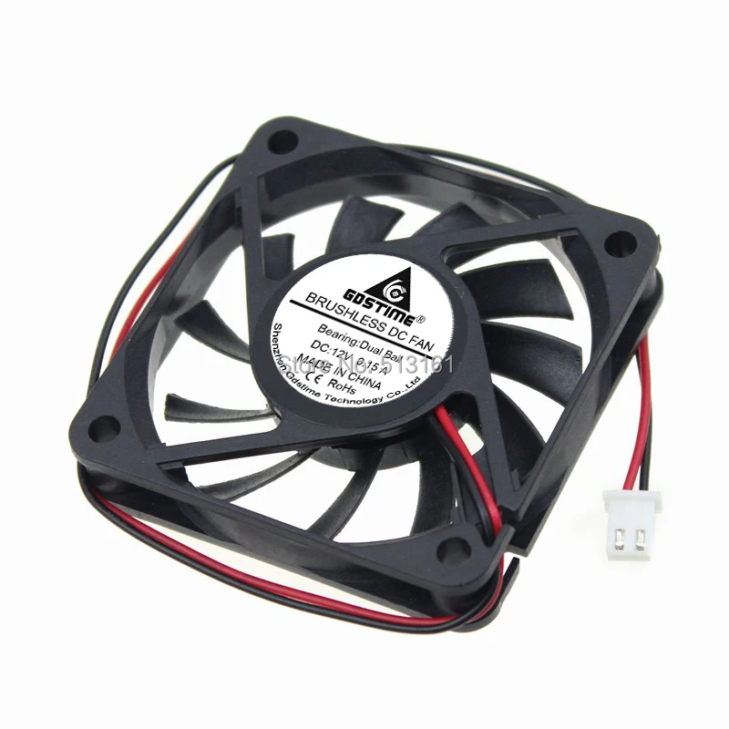 

20Pcs Gdstime DC 12V 2 Pin Ball Bearing 60mm PC CPU Cooling Fan Case Cooler 60x60x10mm
