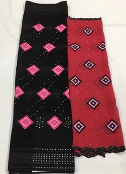 

Hot sale 5+2yards african swiss voile lace latest african laces 2018 nigerian lace fabrics for wedding dress cotton lace HS-A9