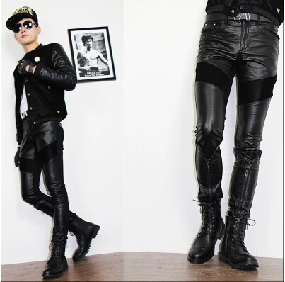 mens pu leather pants