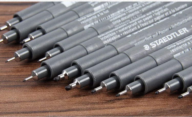 Германия Staedtler 308 пигментная гелевая подводка Ручка ручной разноцветный дизайн ручка для рисования ручка для подписи 0,05 мм 0,1 мм 0,2 мм 0,3 мм 0,5 мм 0,8 мм