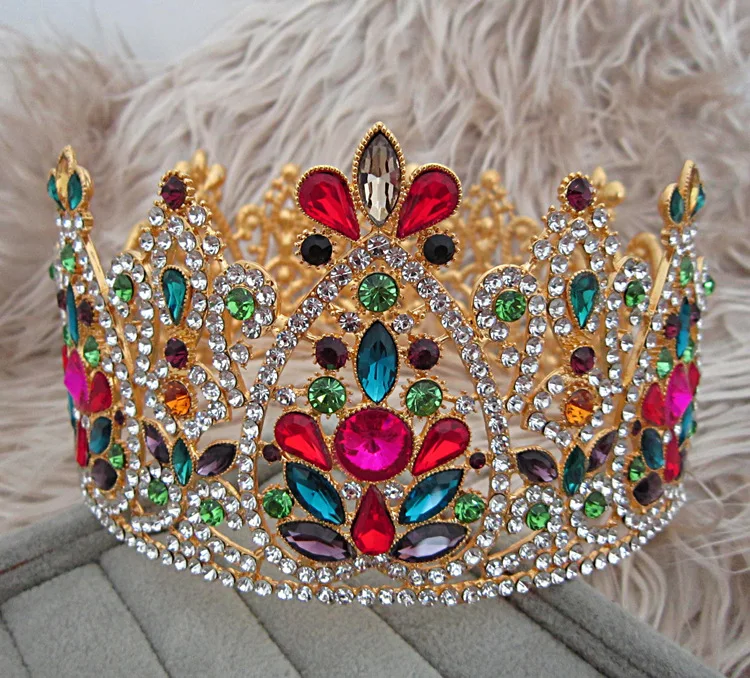 Большая Хрустальная свадебная корона в стиле барокко, Королевская корона, свадебная тиара для невесты, женские Украшения для волос на выпускной, свадебные украшения для волос, аксессуары