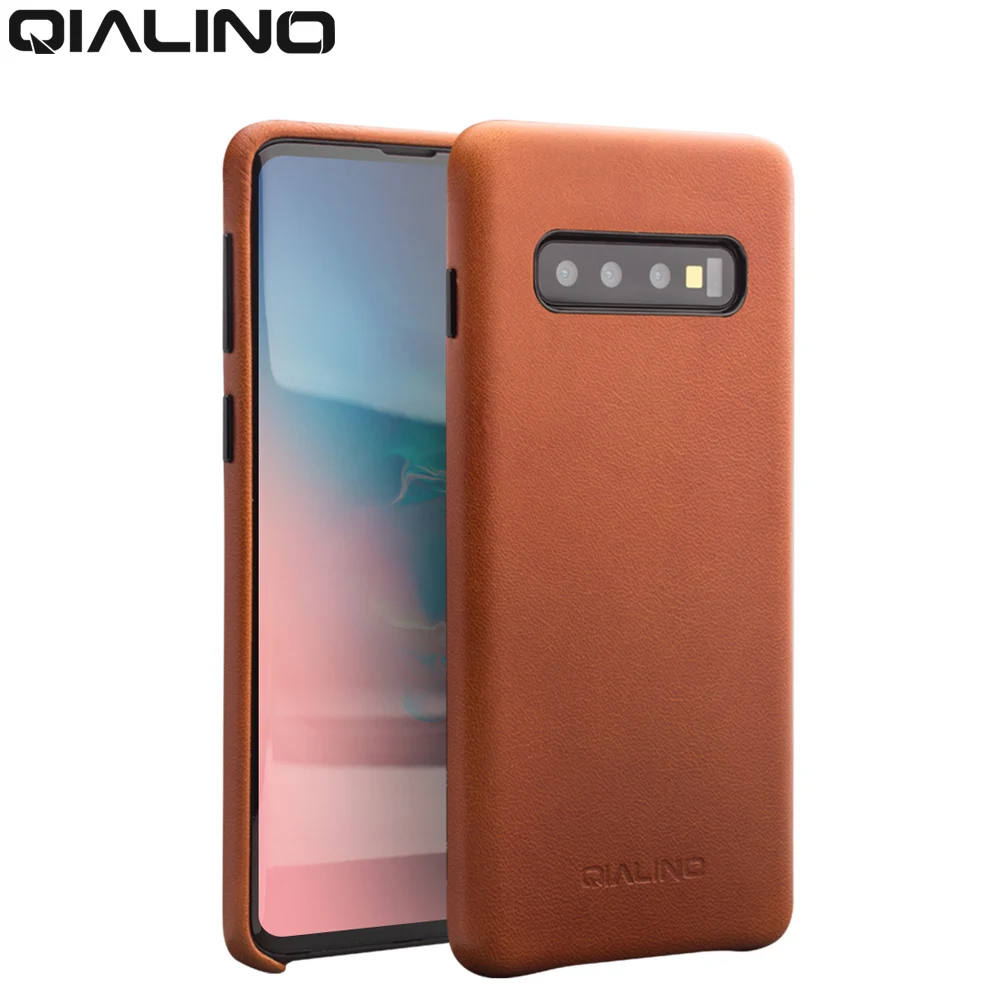 QIALINO, модная задняя крышка из натуральной кожи для samsung Galaxy S10, 6,1 дюймов, Роскошный чехол для телефона ручной работы для S10 Plus, 6,4 дюймов