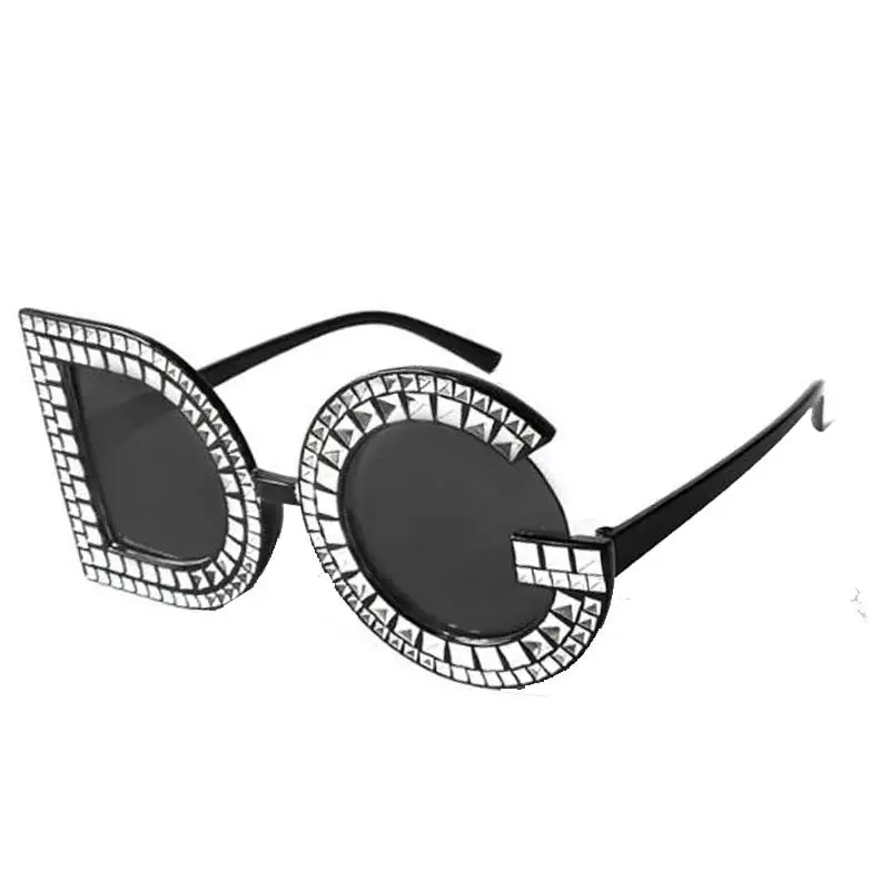Новый Ретро солнцезащитные очки для женщин 2019 для мужчин алмаз круглый буквы с кристаллами DG красный желтый или розовый Óculos De Sol