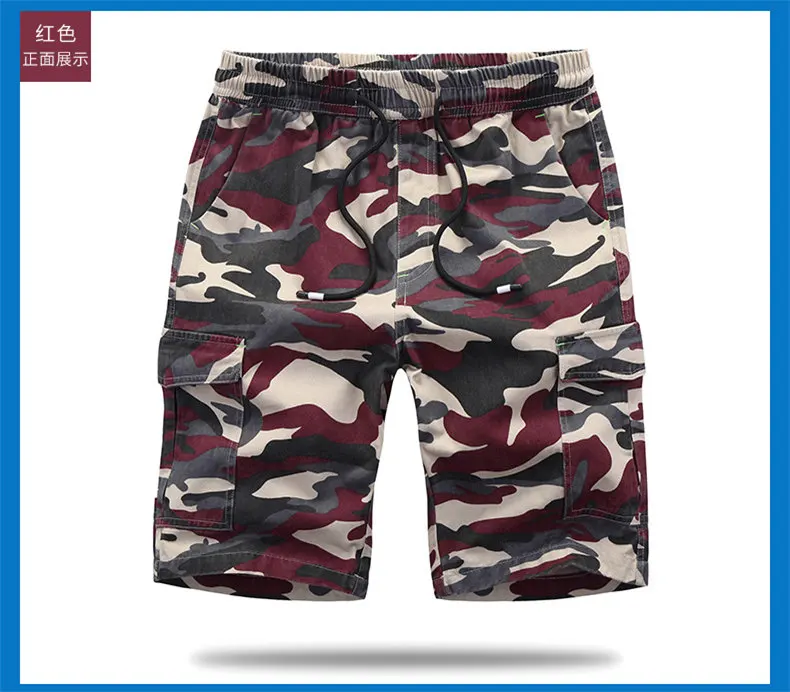 100% Cotton Shorts Men Summer Camouflage Sports Shorts Quality Beach Male Short Pants Breathable Fashion Plus Size Boardshorts 13