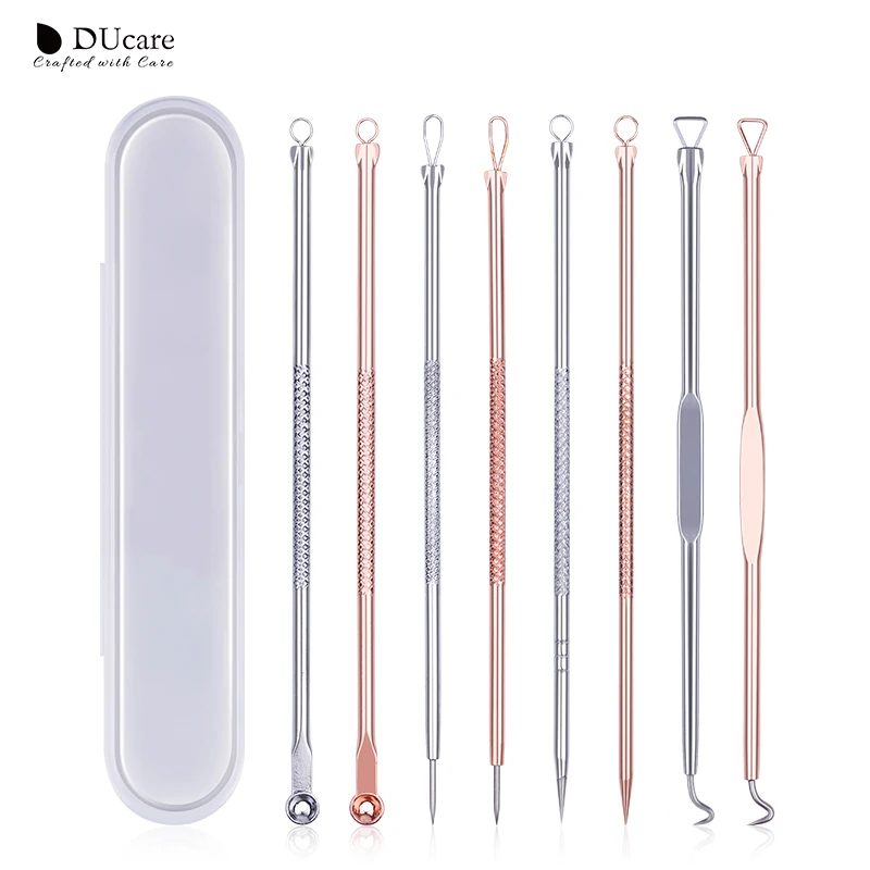 

DUcare Makeup Tool Kit 4PCS Acne Blackhead Removal Needle Stainless Steel Pimple Spot Cleanser Extractor Face Clean Care Tool