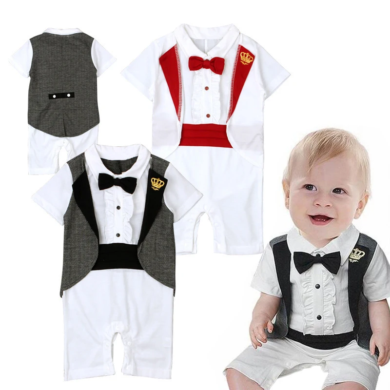 Newborn Baby Boy Rompers new Cotton clothing baby boys gentleman bow