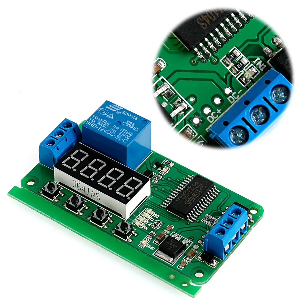 

DC 5V 12V Multifunction Self-lock Relay PLC Cycle Module Timer Delay Time Switch