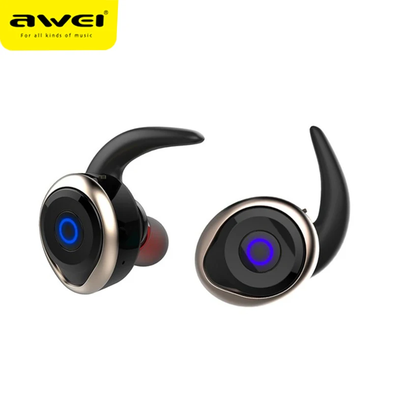 

AWEI T1 TWS Wireless Bluetooth Earphones 3D Stereo Sound Waterproof Sports Earphone Headset Portable Earbuds With Microphone