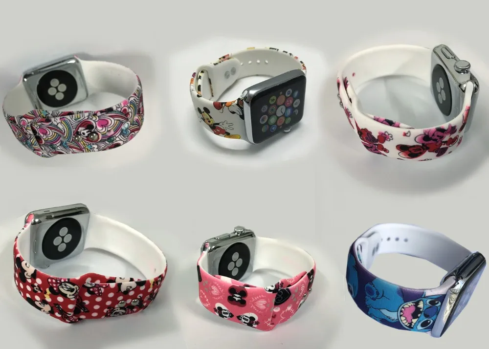 YUKIRIN мультфильм Микки Китти силиконовый спортивный ремешок для Apple Watch Series 4 3 2 1 ремешок для iWatch для девочек 38 42 мм 40 44 мм