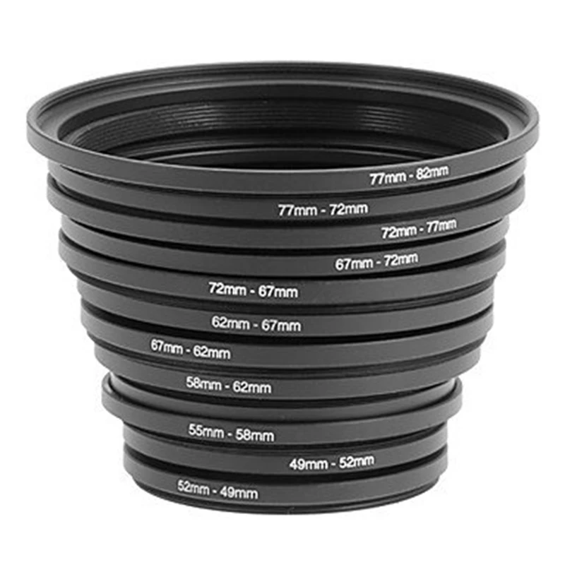 JUST NOW Camera Lens Filter Step UP Ring Set Thread Male to Female