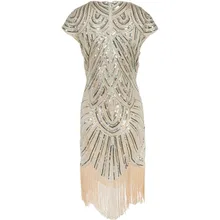 Vintage Sequin Fringe Shining Woman Dress 1920s Flapper Dress Great Gatsby Charleston Evening Party New Dress Bling Bling Dress