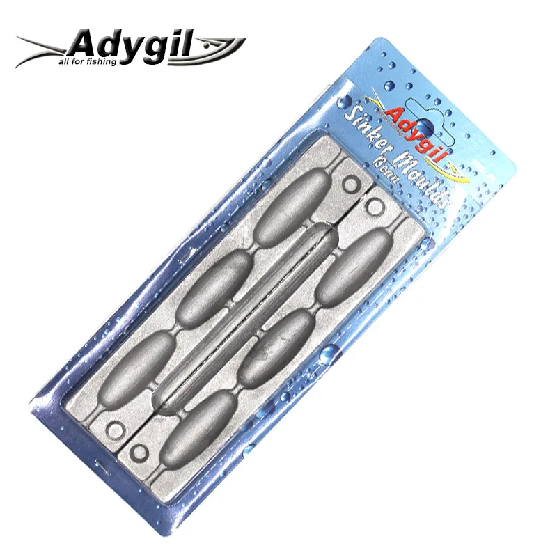 Adygil DIY рыболовные бобовые грузила прессформы ADBESM/#5 бобовые грузила 80 г 3 полости - Цвет: silvery