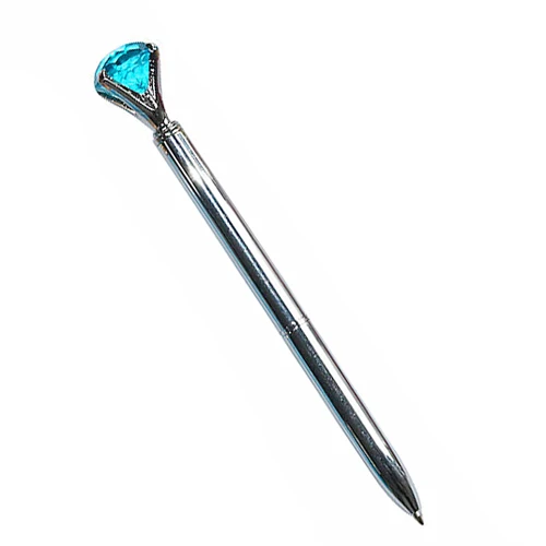 Голубой кристалл кладка Металлическая Шариковая Ручка розовое золото самая популярная Шариковая ручка для школы офиса канцелярские 0,7 мм заправки - Цвет: Silver