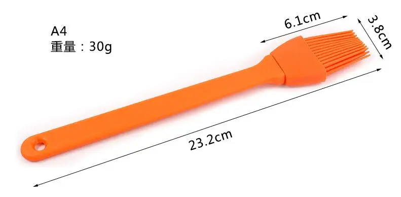 Кухонные Кондитерские инструменты для барбекю, цветные кисти с силиконовым напылением, щетка для выпечки, щетка для бутылки с маслом, 6 шт./партия - Цвет: A4