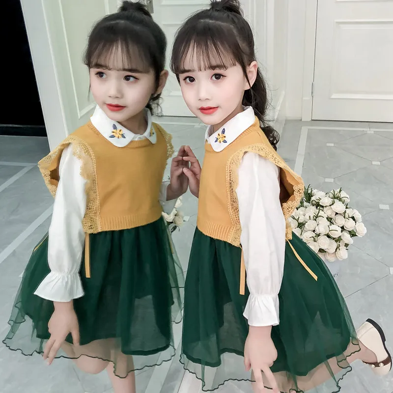 

JMFFY 2019 New Set Kids Baby Girl Cotton Spring Autumn Outfit Children Casual Clothing Dress Toddler Outwear Girls Suits 4-15T
