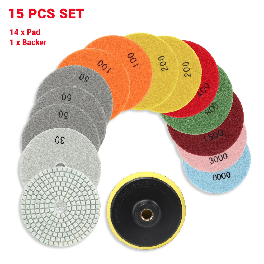 Wet Dry Diamond Polishing Pad 5 Inch For Granite Concrete Marble Polish abrasive