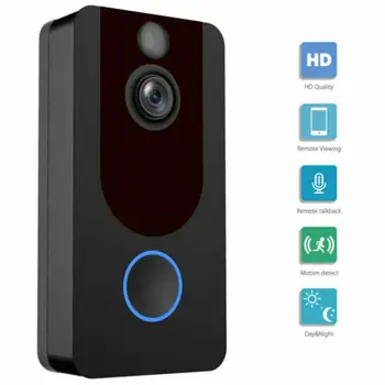 

Wireless Smart Ring Video Doorbell WiFi Security Phone Bell Two-way Intercom 1080P Wireless WiFi Video Doorbell 3B08