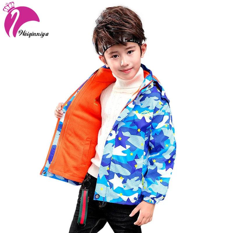 

Children Boys Outwear Coats New 2018 Winter Fashion Waterproof Windproof Hooded Jackets For 3-11y Boys Brand Kids Sport Clothes