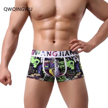 

Men's Boxer Shorts Cotton Men Underwear Sexy Men Boxers Popular Print Male Panties 5 Colors Underpants Pouch Pants Boxers