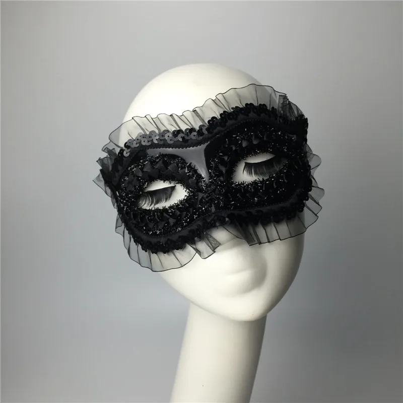 Lady Cosplay Masks Girls Make Up Party Headwear Female Black Sexy Lace