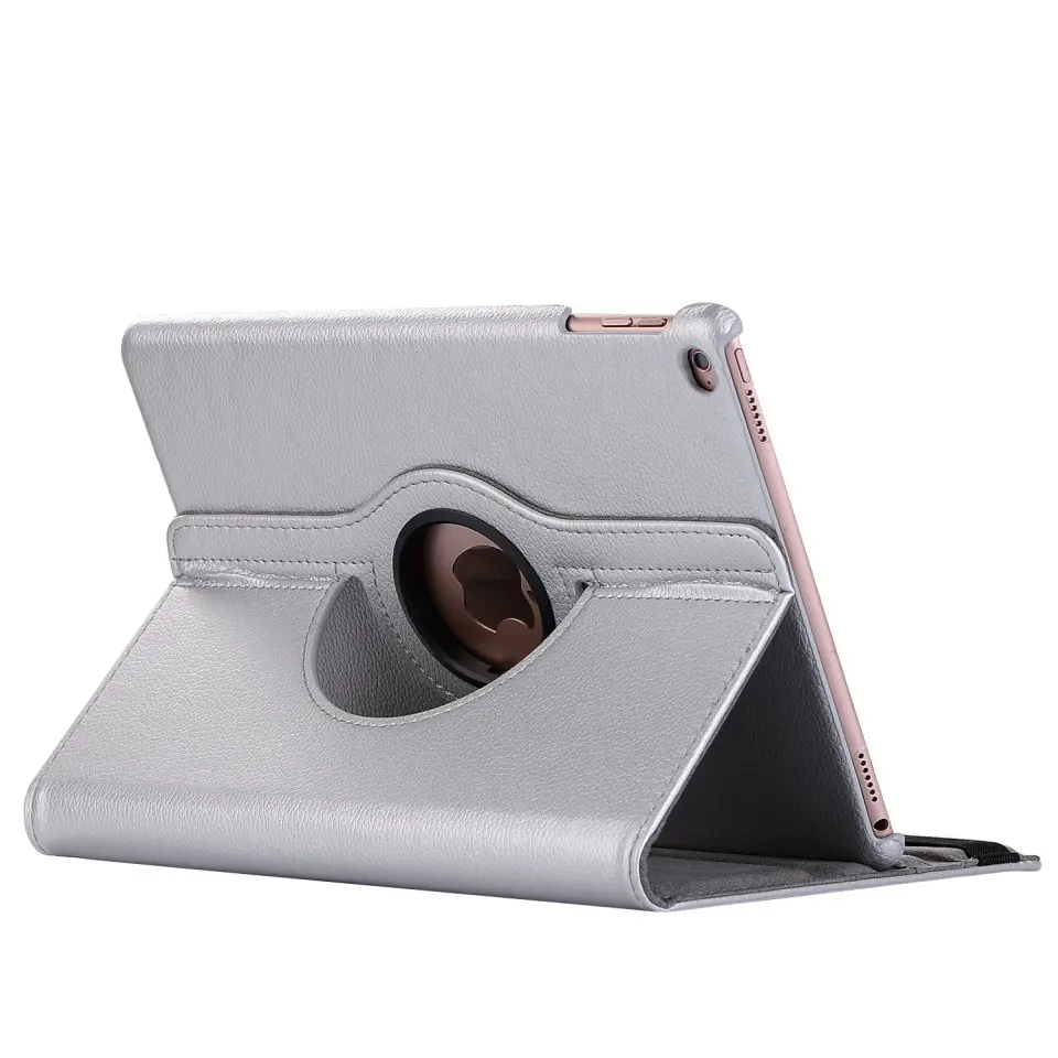 Silver 360 градусов вращающийся кожаный смарт-чехол для Apple iPad Air 1 iPad 5 9,7 Coque Capa Funda - Цвет: Silver