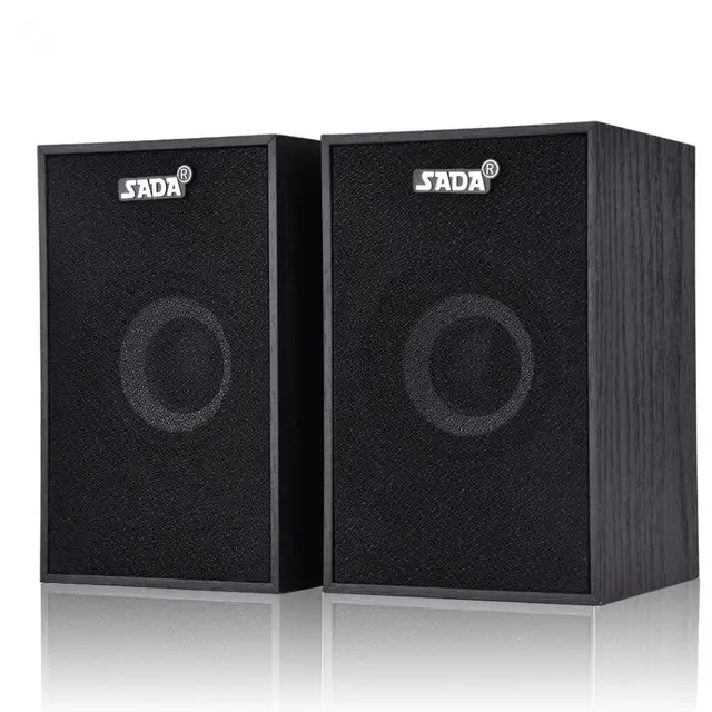 SADA V-160 Wooden Desktop 3D Surround Quality Stereo Bass Computer Speaker Mini Notebook Subwoofer Laptop Multimedia USB Speaker