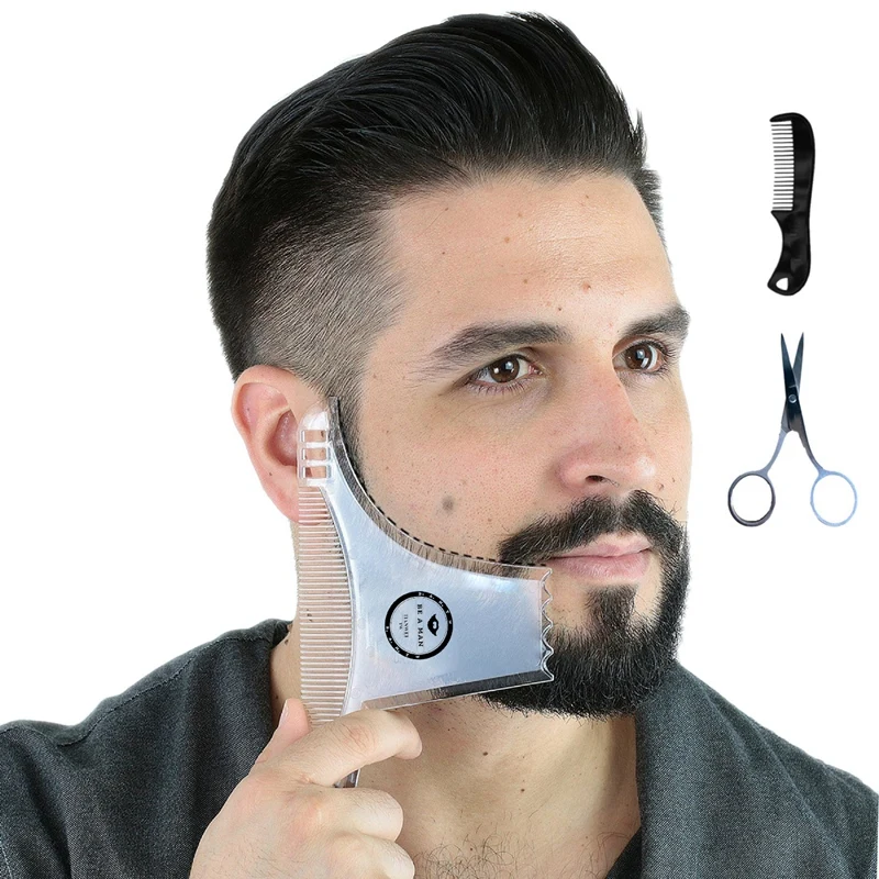 New Design Beard Shaping Tool Trimming Shaper Template Guide For Shaving Or Stencil With Any Beard Razor - Цвет: as shown