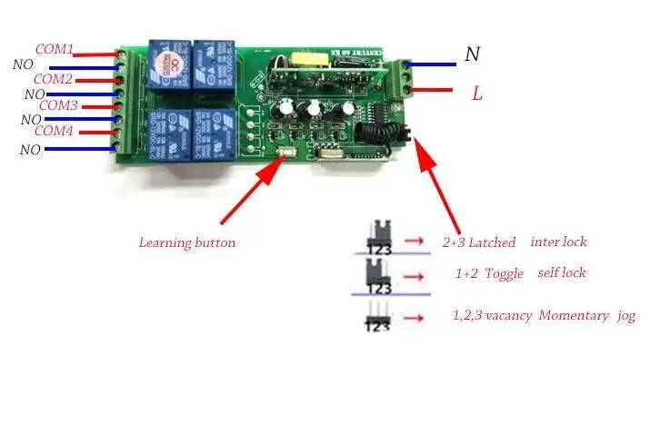 433 м Широкий Напряжение 85 В ~ 250 В 110 V 220 V RF Беспроводной удаленного Управление реле приемник передатчиков для гаража двери