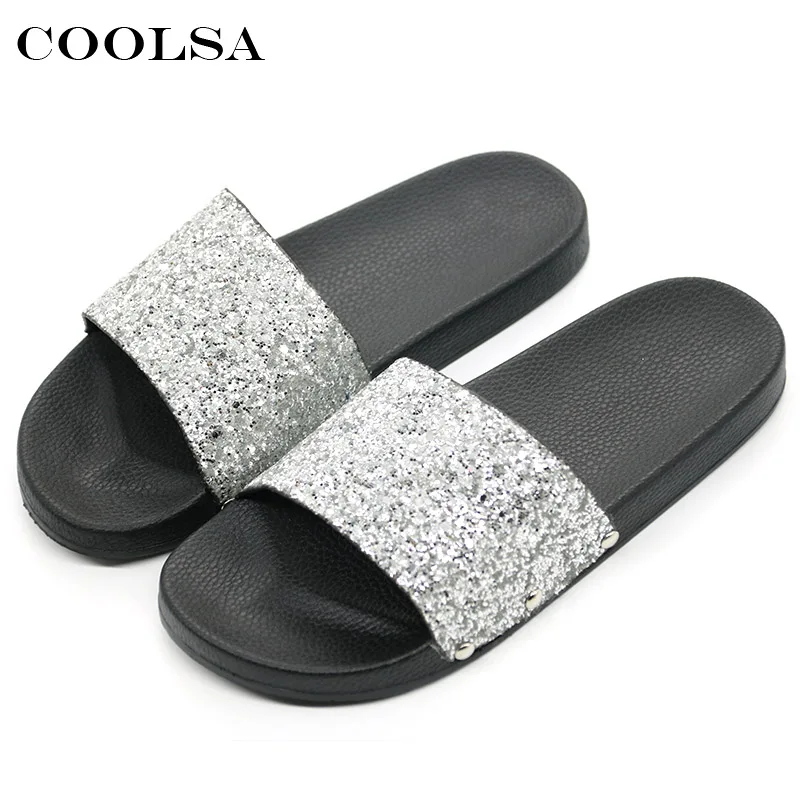 white sequin flip flops