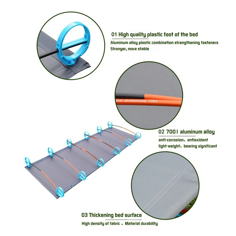Открытый походный коврик портативный ультра-светильник алюминиевая складная кровать многофункциональная кровать отдыха путешествия горный Альпинизм твердый складной B