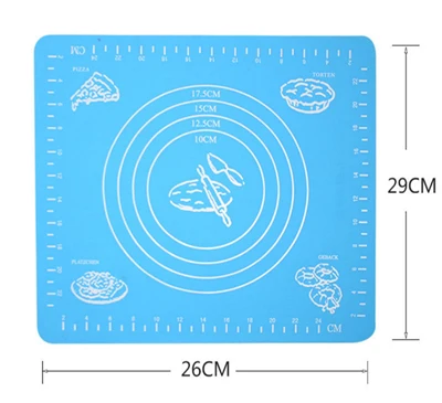 Ex-Большой силиконовый коврик для выпечки для духовки весы раскатки теста коврик для выпечки прокатки помадка, кондитерские изделия коврик с антипригарным покрытием жаропрочная посуда, Кулинария Инструменты - Цвет: small blue