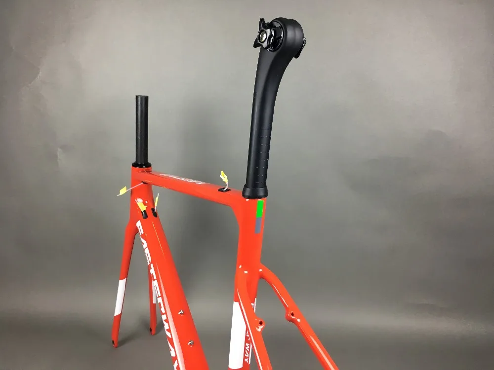 Perfect light blue 2018 TAIWAN FASTERWAY classic carbon road frameset UD weaves carbon bike frame:Frameset+Seatpost+Fork+Clamp+Headset 92
