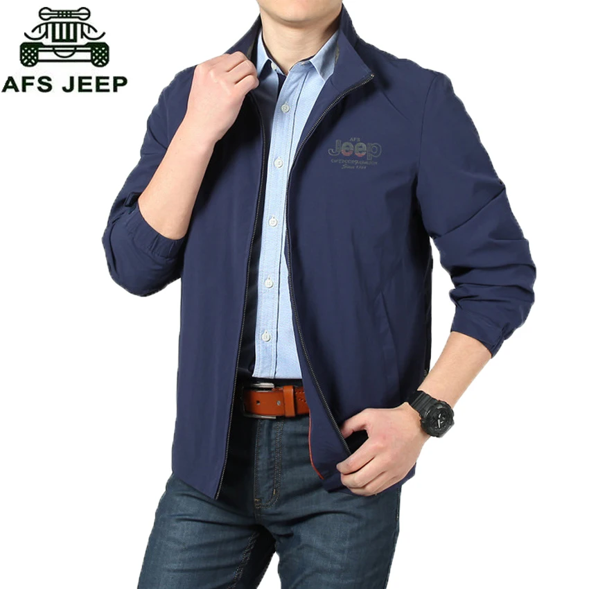AFS JEEP Brand Spring and Autumn men's casual windbreaker jacket washed