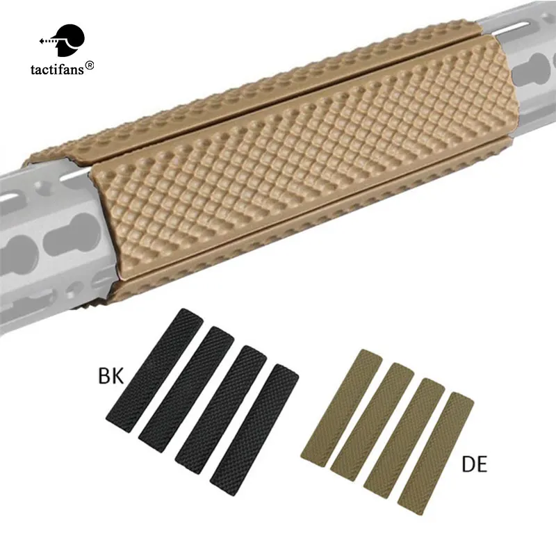 

Tactifans 4pcs/pack 6.25" RIS Rubber Covers for KeyMod Handguard Soft Texture Rail Panel Low Profile Non-slip Surface Paintball