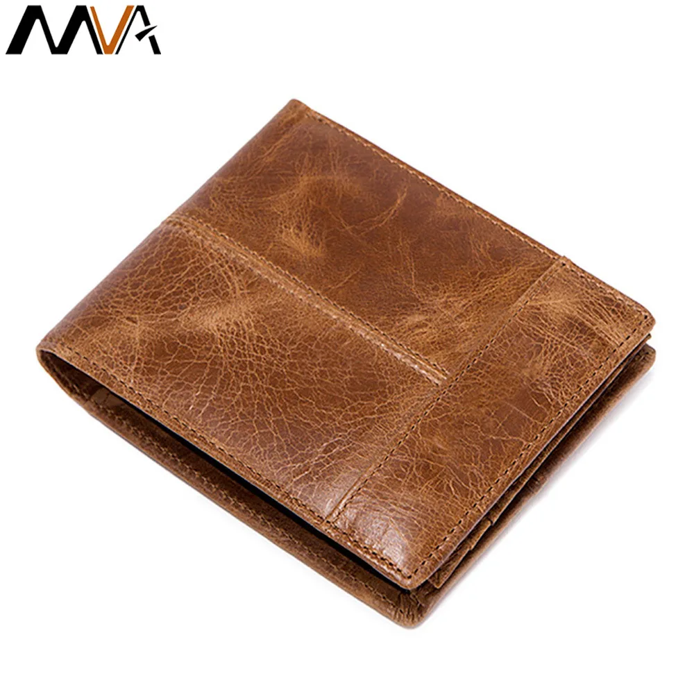 

MVA Top Genuine Leather Men Wallets Cow Leather Short Desigh Card Holder Male Purse Fashion Brand High Quality Simple Men Purse