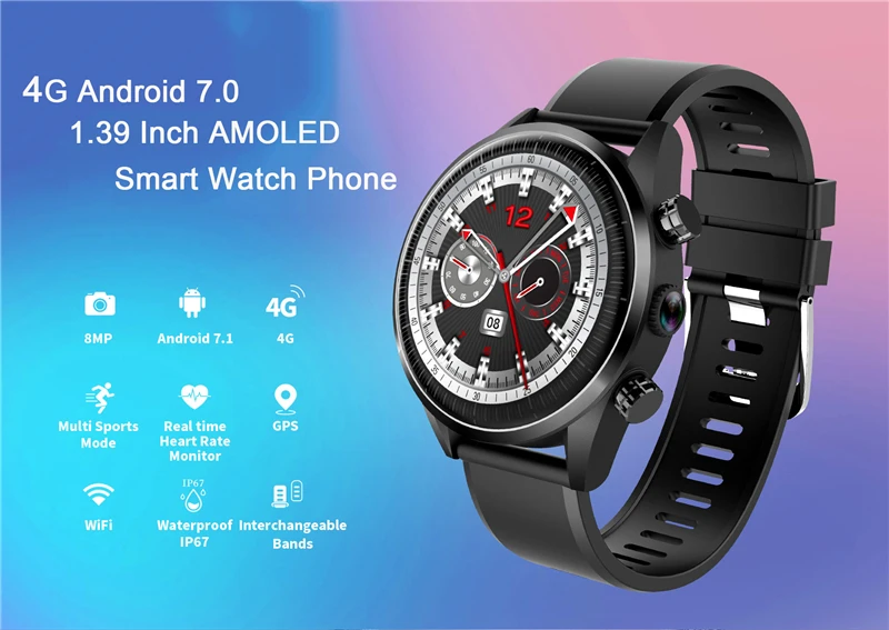 1,3" 400*400 Смарт часы с циферблатом Android 7.1.1 gps 620 мАч батарея Смарт наручные часы замена ремешок мульти часы лицо для ios