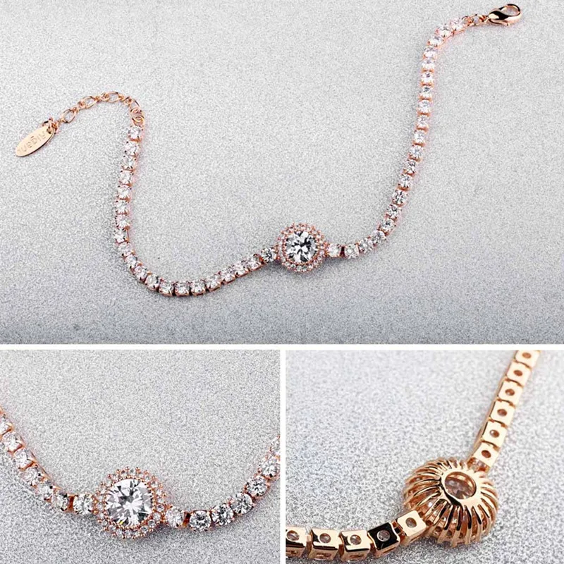 Carat Rodada Excelente дизайн настоящий Sona Диамант Sinteticos pulseira Linda Mulheres помолвка mao Moda Pulseira Cadeia