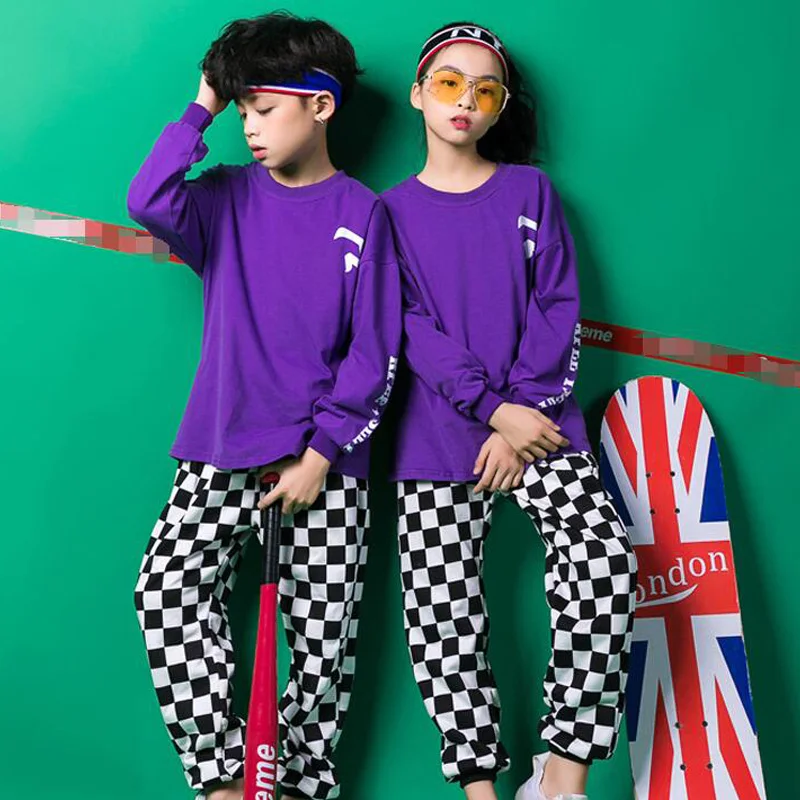 Малыш Одежда в стиле хип-хоп Повседневная рубашка толстовка комплект со штанами и топами для мальчиков и девочек Джаз Одежда для танцев костюмы Бальные Одежда для танцев Одежда