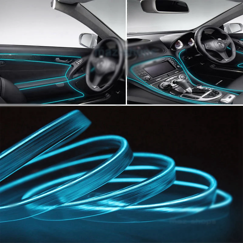 2M 12V Car LED EL Wire White Cold light lamp Neon Lamp Interior Atmosphere Light 2M 12V Car LED EL Wire White Cold light lamp Neon Lamp Interior Atmosphere Light