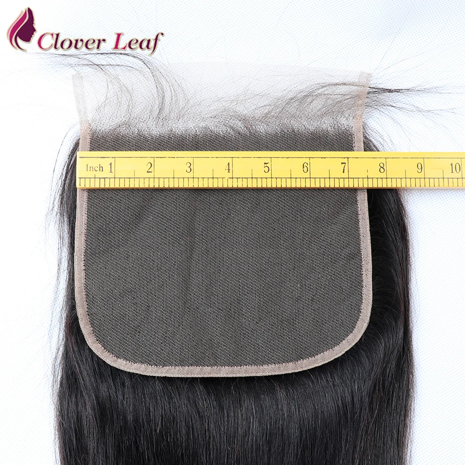 

Clover Leaf Remy Hair Lace Closure 7X7 Natural Color Peruvian Human Hair 7*7 Lace Closure With Baby Hair Weave Straight Hair