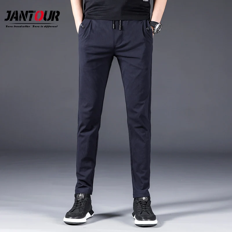 

Jantour summer 2019 New Men's Pants Straight Casual Trousers Large Size 99% Cotton Fashion Men's Business Suit Pant male