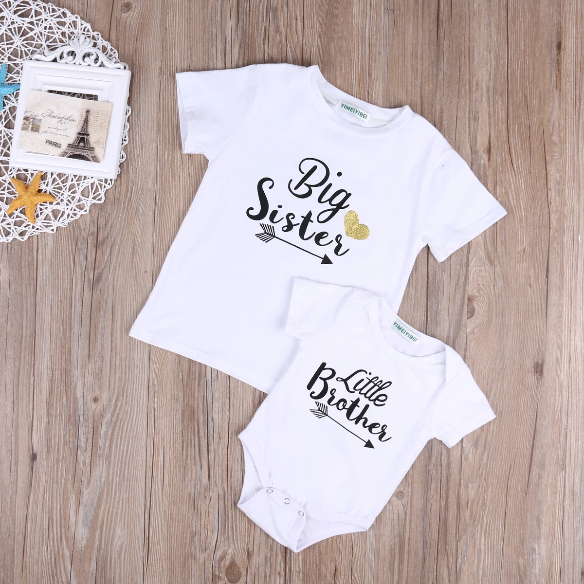 

Newborn Baby Little Brother Romper Big Sister T-Shirt Clothes Outfits 2018 New Hot