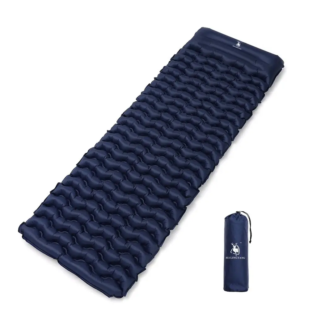 Wave Shaped Sleeping Pad With Pillow Air Bag Hand Press Inflating