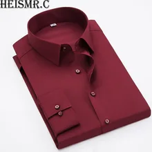 HEISMR. C Новая мужская рубашка с длинным рукавом, мужская рубашка, качественная, брендовая, не проглаженная, мужская рубашка, официальная, деловая, Camisa BK06