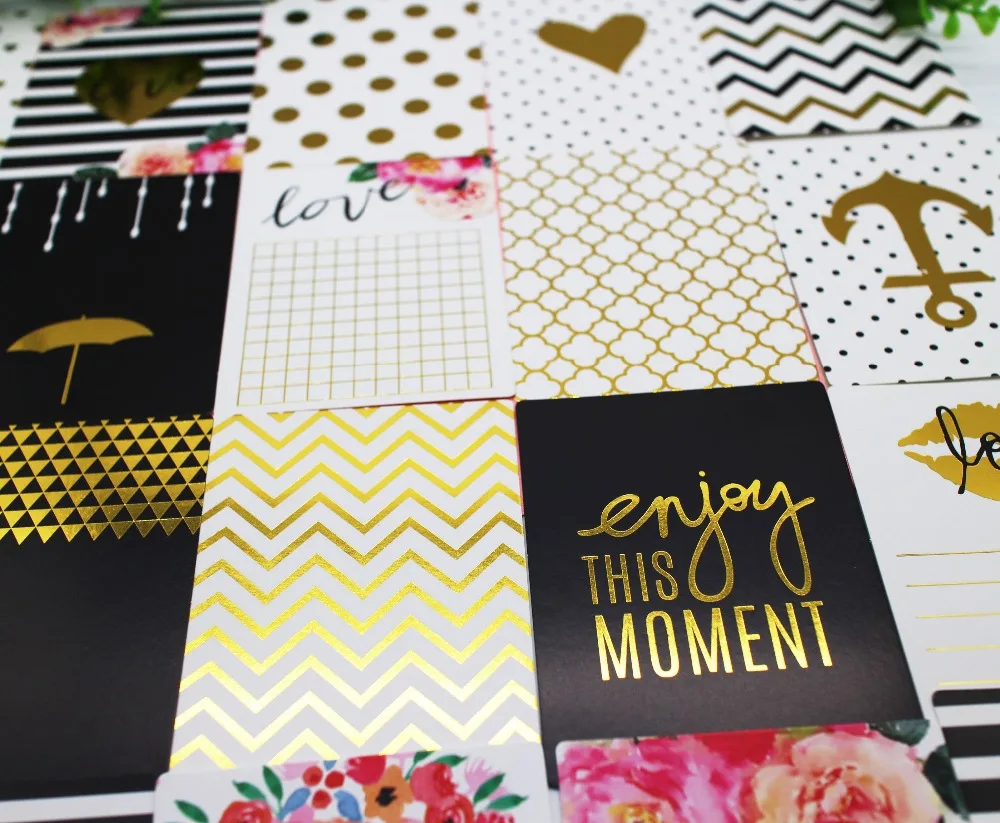 

20Pcs Foil Gold Log Cardstock Diary Paper for Scrapbooking Happy Planner/Card Making/Journaling Project Paper accseeories