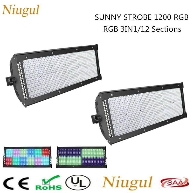 

2pcs/lot 1200 LED RGB 3IN1 LED Strobe Light DMX 600W LED Flash Lighting Stage Colorful Effect Music Bar DJ Show Exposure Light