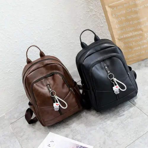 Модный женский рюкзак из натуральной кожи, рюкзак с защитой от кражи, школьная сумка через плечо, черный/коричневый, новинка, модная