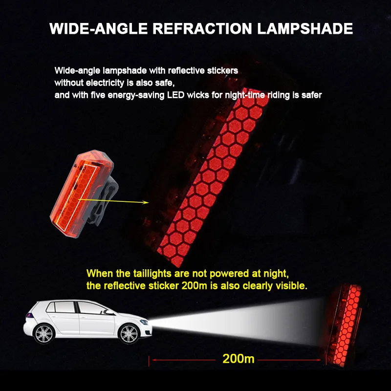 Sale Bicycle Tail Light USB Rechargeable for MTB Road Bike Rear Back Light Waterproof Night Cycling safety warning LED Lamp TL2281 1