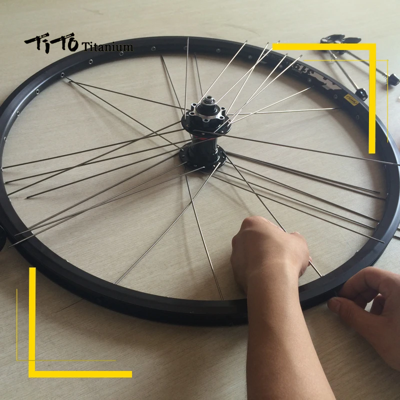 TiTo Titanium Alloy Mountain or Road Wheel Bicycle Spokes Elbow /Straight Pull Customizable Length 28/32/36/44 pcs multicolour
