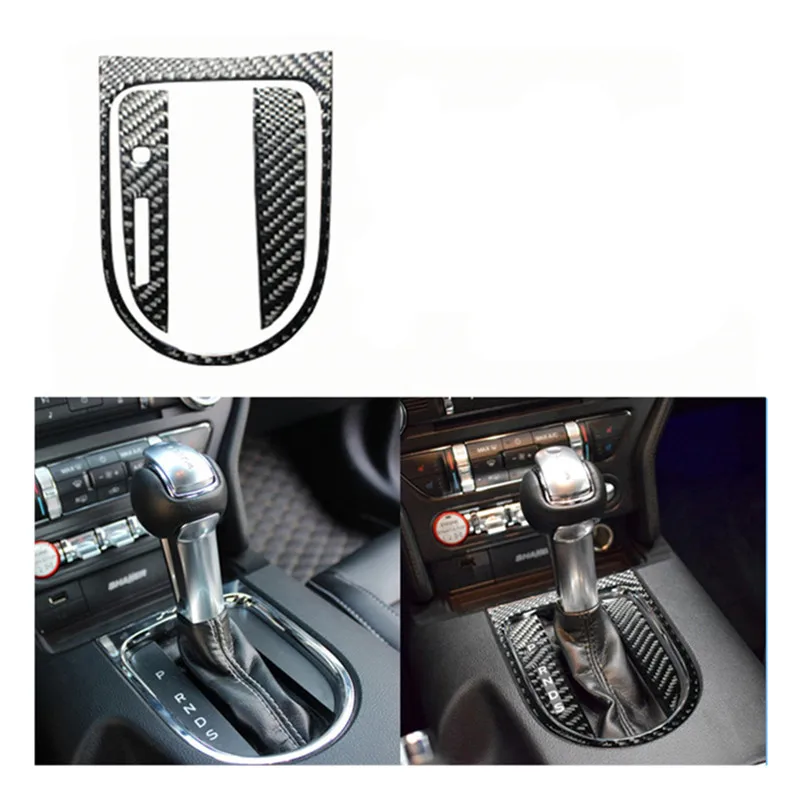 Автомобильный Стайлинг из углеродного волокна мульти-медиа-пульт Декор внутренняя отделка для Ford Mustang - Название цвета: gears style